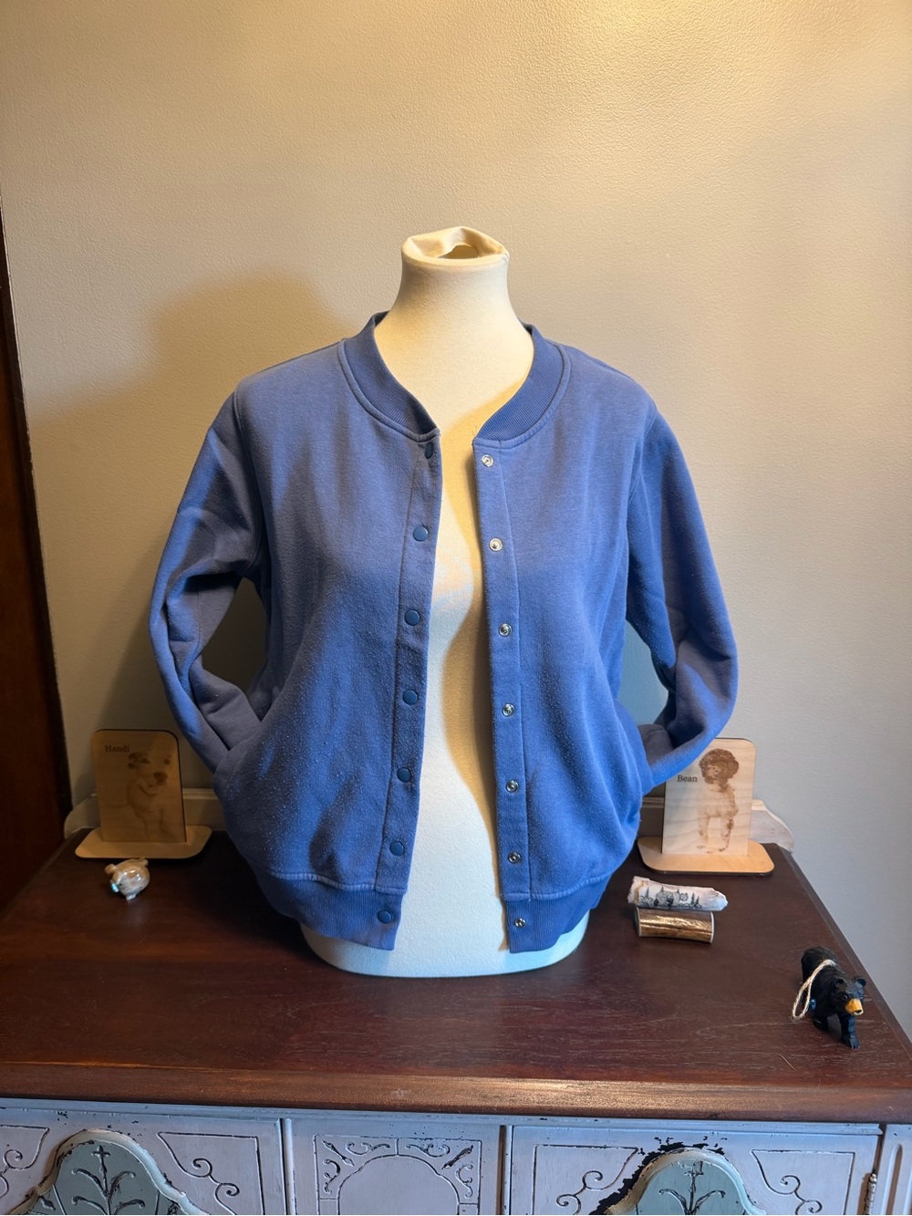 Petite Classic Blue Snap-Front Women’s Jacket